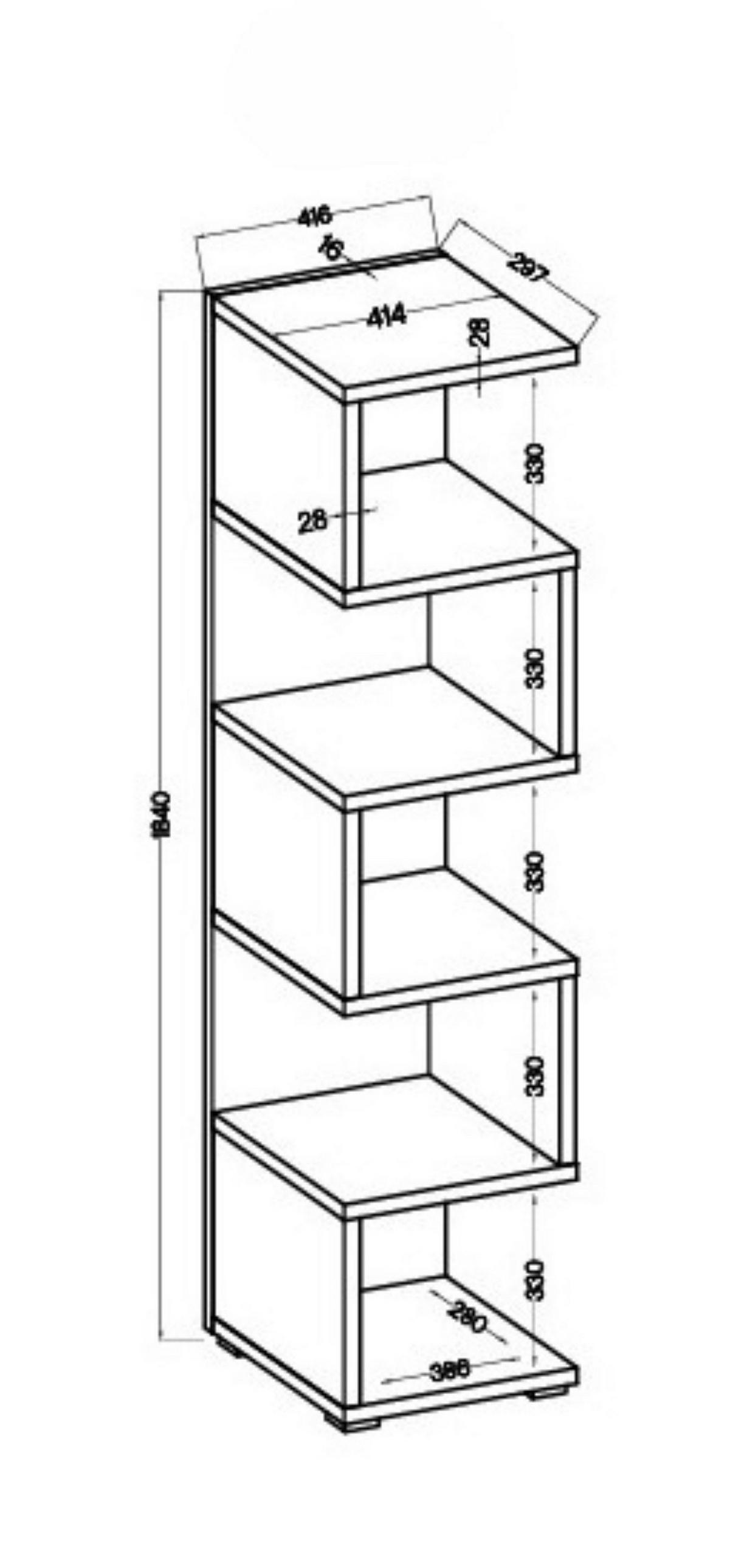 BÜCHERREGAL DUOMO 41,6x29,7x184 cm, Regal Sonoma Eiche - Sonoma Eiche, Holzwerkstoff (41.6/184/29.7cm) - MASSENO