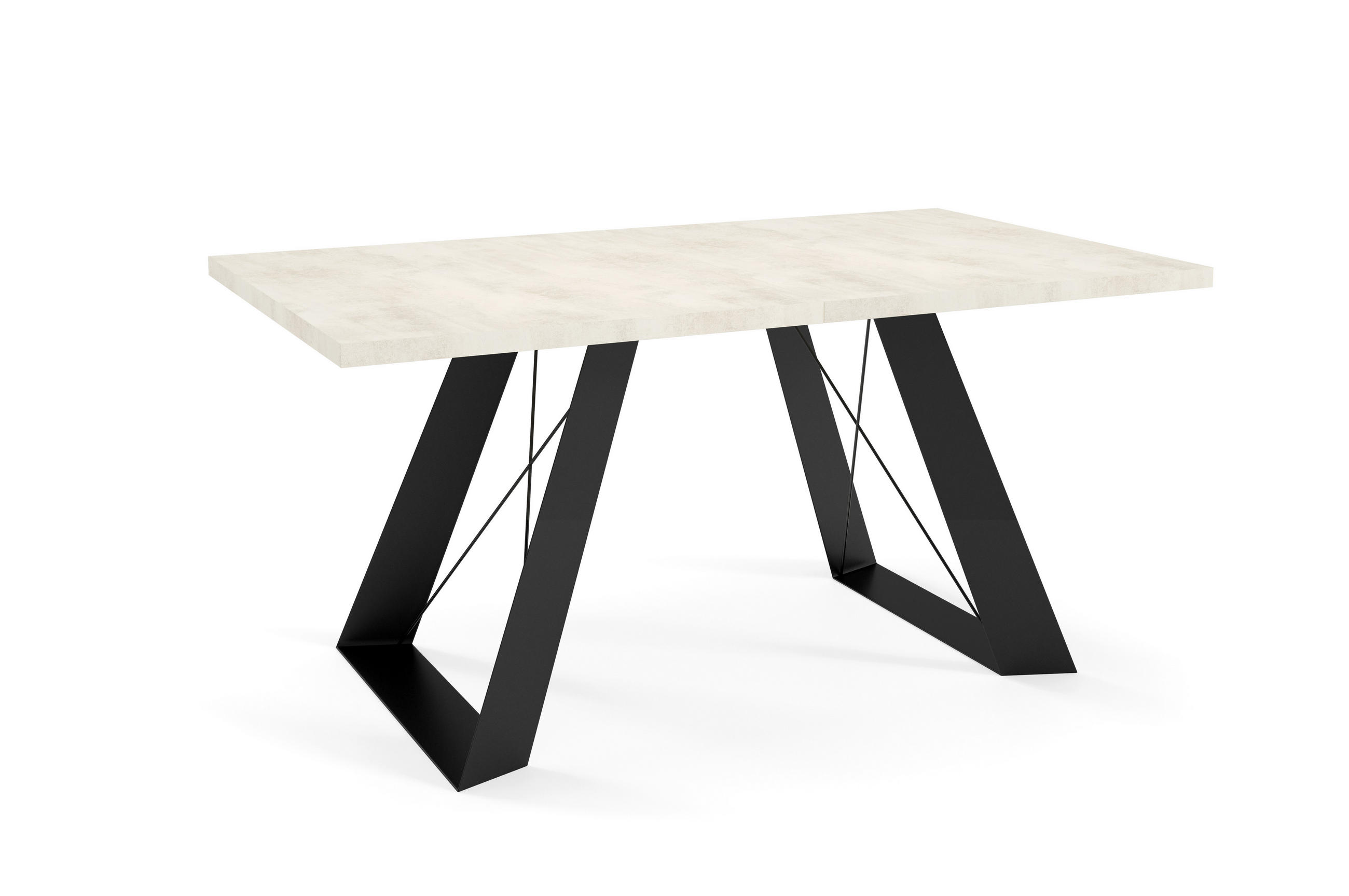ESSTISCH Corso - Creme/Schwarz, Holzwerkstoff/Metall (80/140/76cm) - Meblini