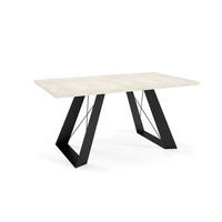 ESSTISCH Corso - Creme/Schwarz, Holzwerkstoff/Metall (80/140/76cm) - Meblini