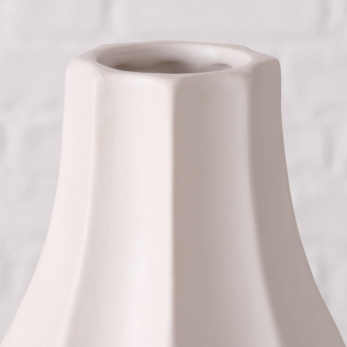 DEKO-VASE matt Avantika 16/16/30 cm - Weiß, Keramik (30cm) - Boltze Home