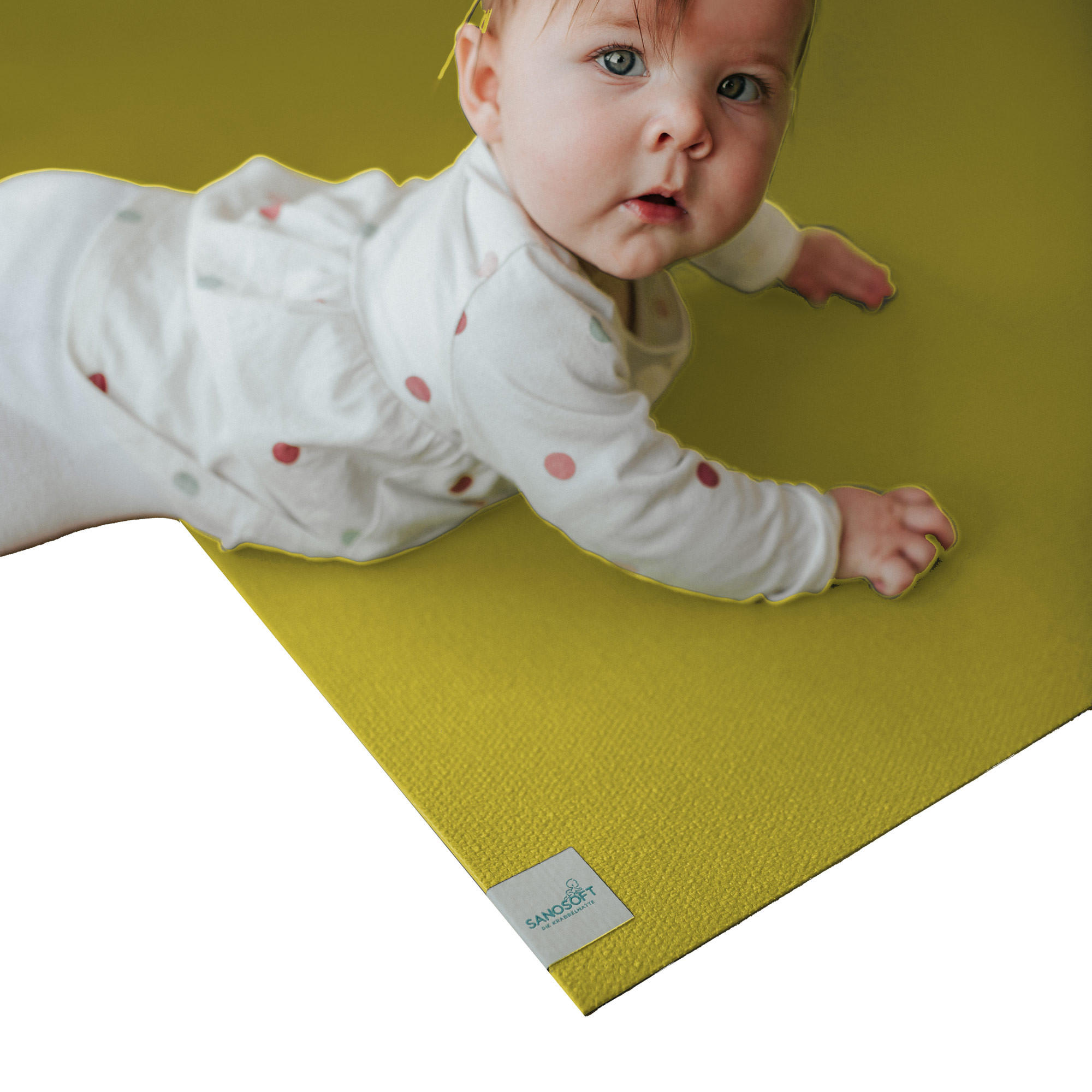 KRABBELMATTE 120cm X 140cm Mangogelb - Gelb, Textil (120/140cm) - Sanosoft
