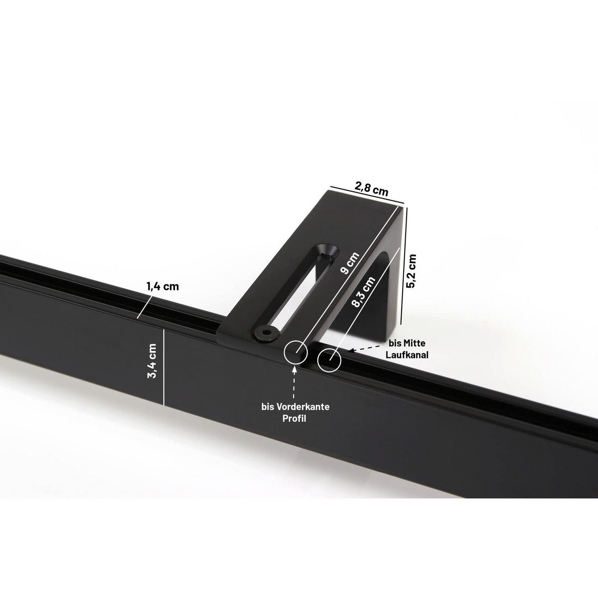 GARDINENSCHIENE Innenlauf auf Maß 1-läufig Schwarz - Serie Loft - Schwarz, Metall (250cm) - Deco-Raum