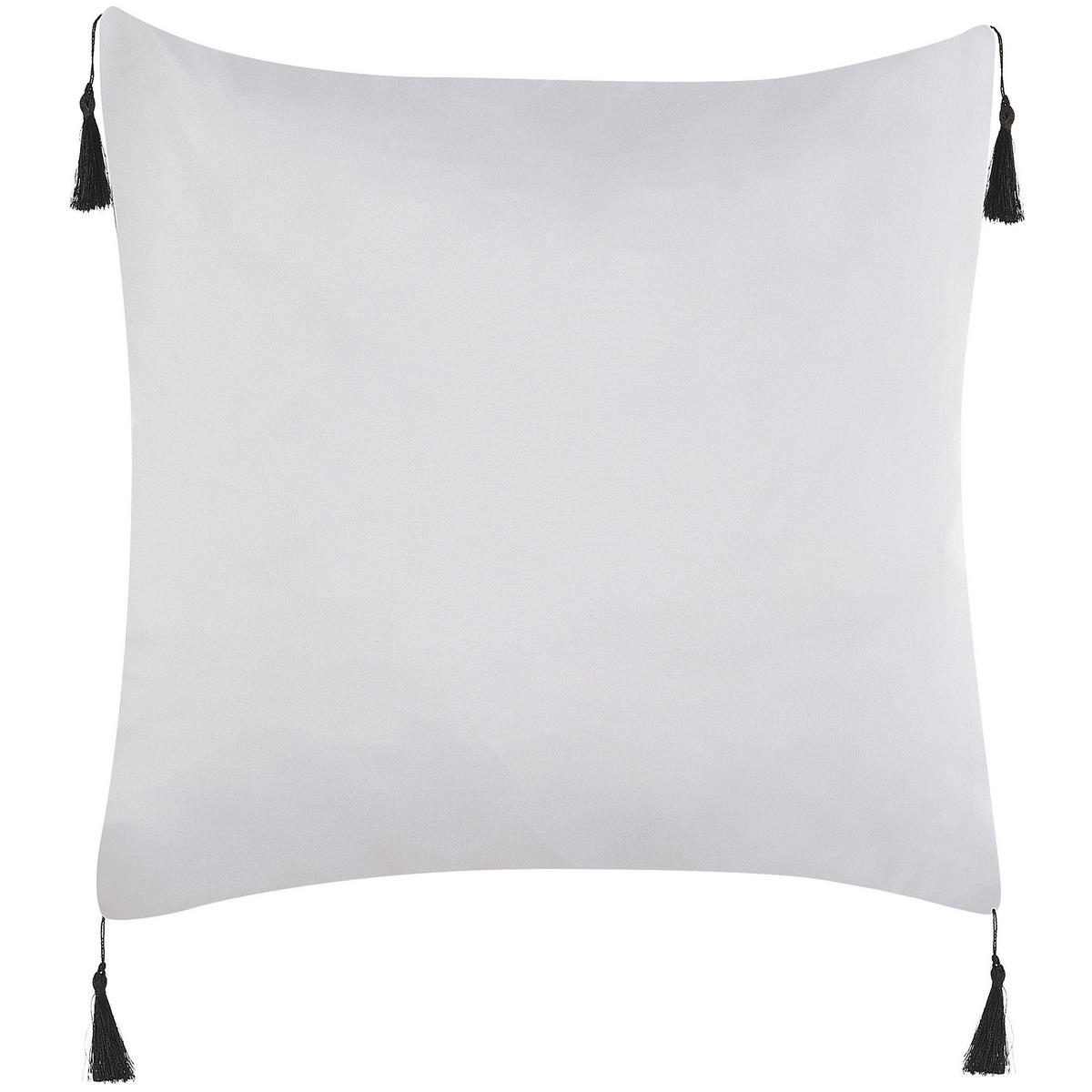 DEKOKISSEN 2er-Set Schwarz-Weiß 45/45 cm Liriope - Schwarz, Textil (45/45cm) - Beliani