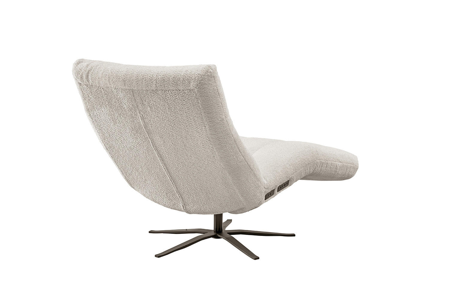 RELAXLIEGE LETICIA Weiß Flachgewebe - Schwarz/Weiß, Textil/Metall (82/115/156cm) - KAWOLA
