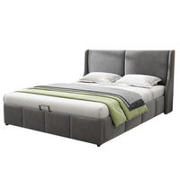 POLSTERBETT 140/200 cm mit hydraulischem Bettkasten, Samtbezug, Grau - Grau, Textil (140/200cm) - Redom