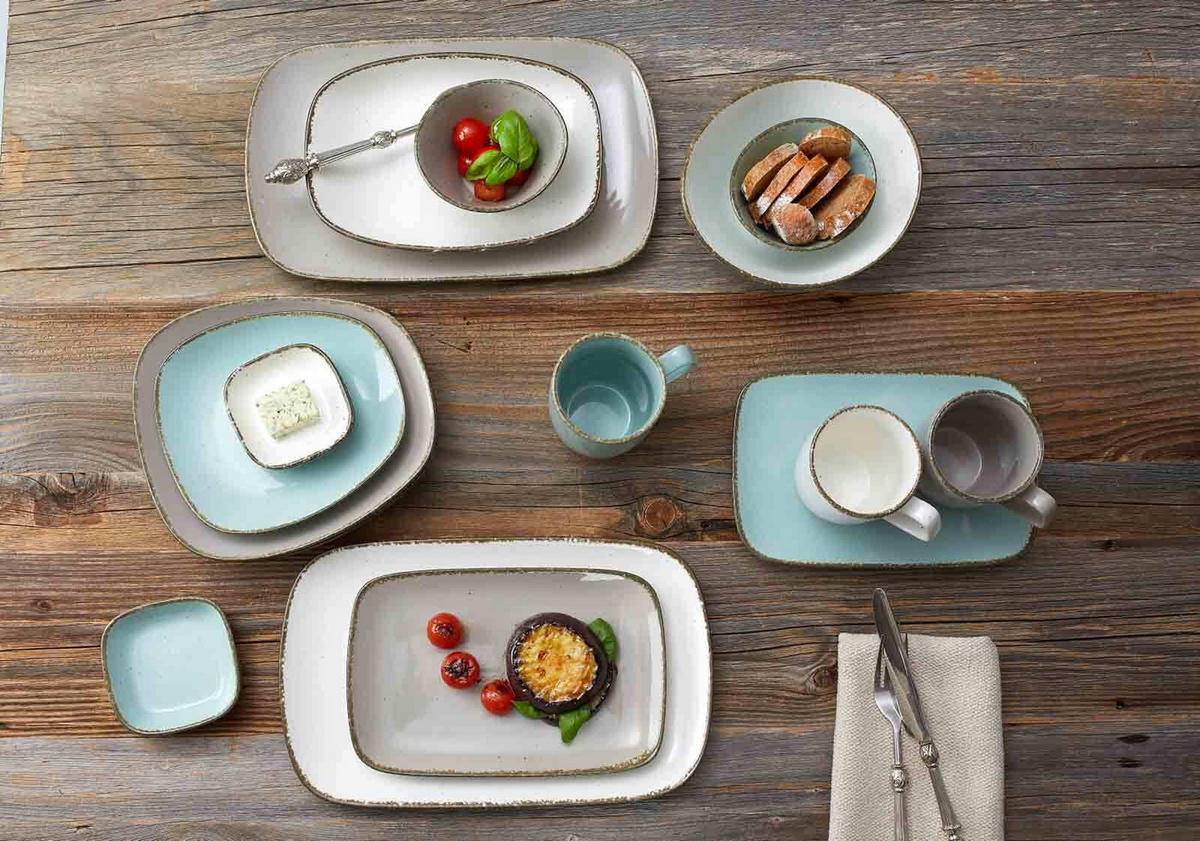 SERVIERPLATTEN-SET Casa Blau - Blau, Keramik (1/1/1cm) - Ritzenhoff Breker
