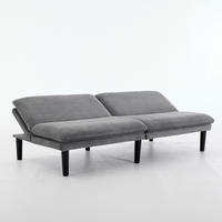 SOFA mit verstellbarer Rückenlehne und Relaxfunktion aus Samt - Grau, Textil (168/67/86cm) - EVRYAE