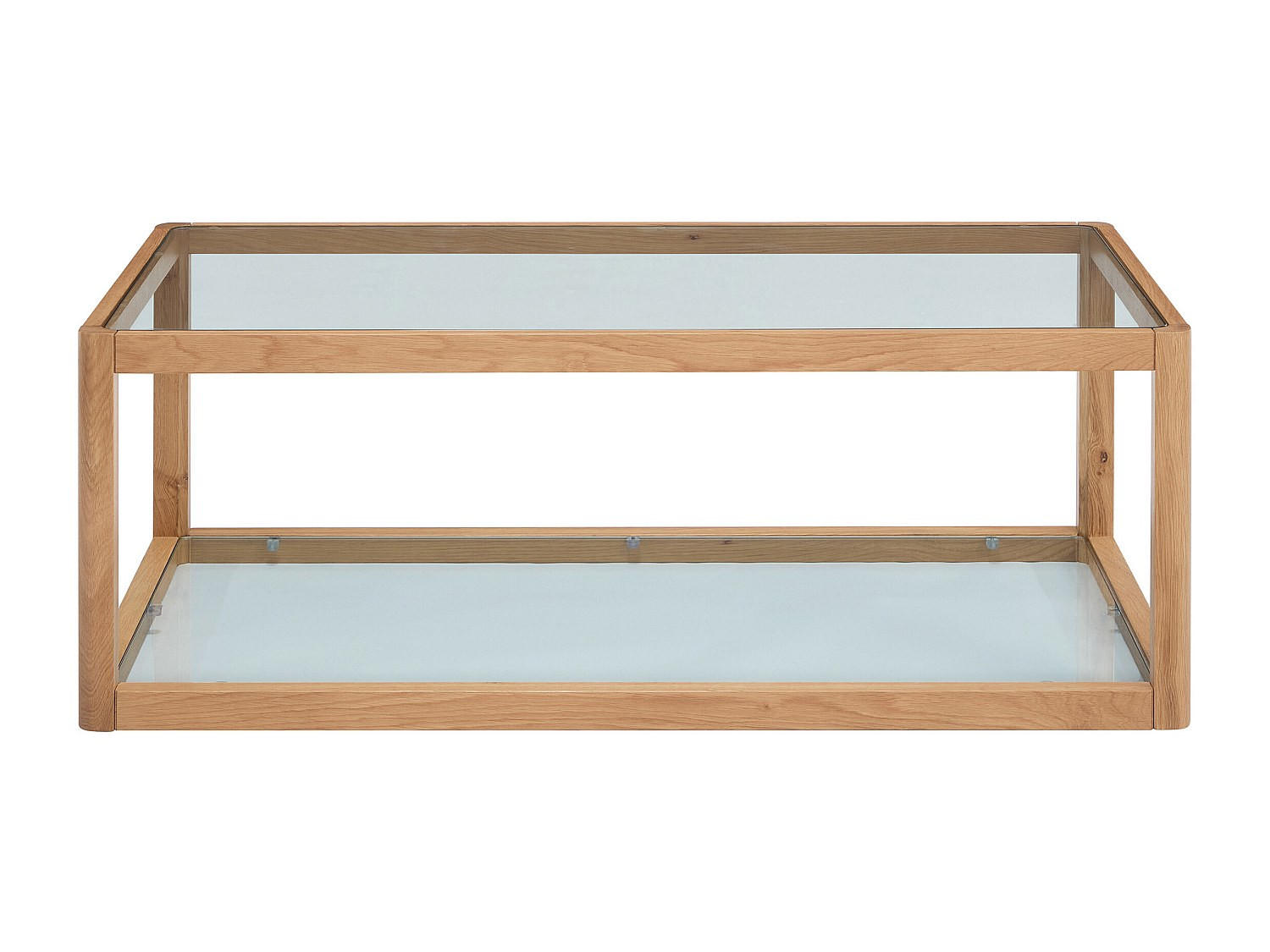 COUCHTTISCH nicht ausziehbar - 110 cmcm x 60 cmcm - Glas - Transparent, Naturfarben Hell - ZUNARIL - Transparent, Glas (60/110/40cm) - Vente-Unique