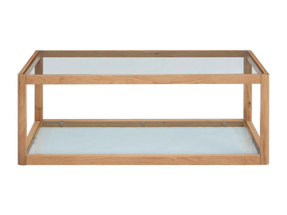 COUCHTISCH aus Sicherheitsglas und Eiche – Transparent & Natur – ZUNARIL - Transparent, Glas (60/110/40cm) - Vente-Unique