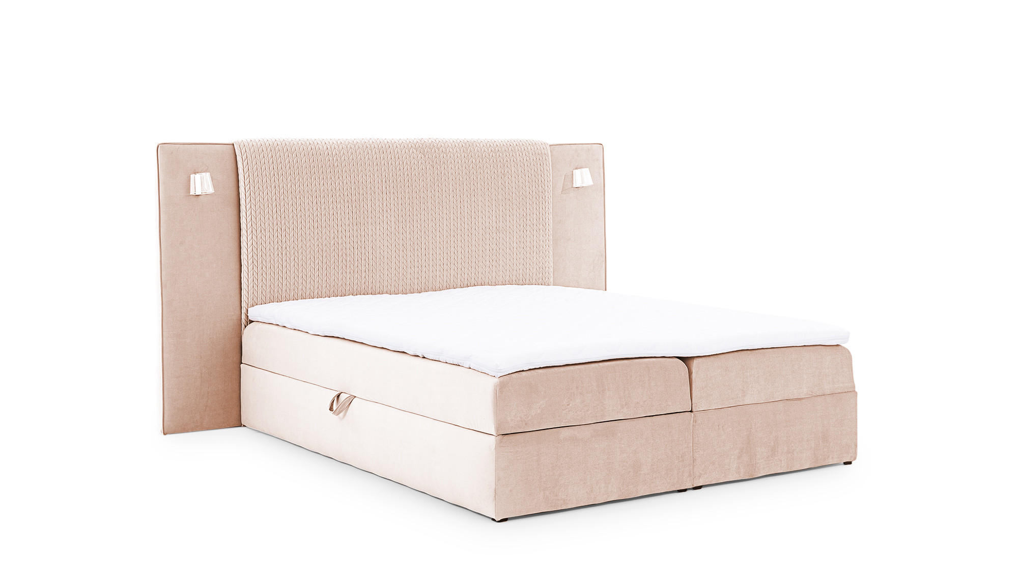 BOXBETT Marten überlänge Set.1 - Hellrosa, Holzwerkstoff/Textil (140/220cm) - Fun Möbel