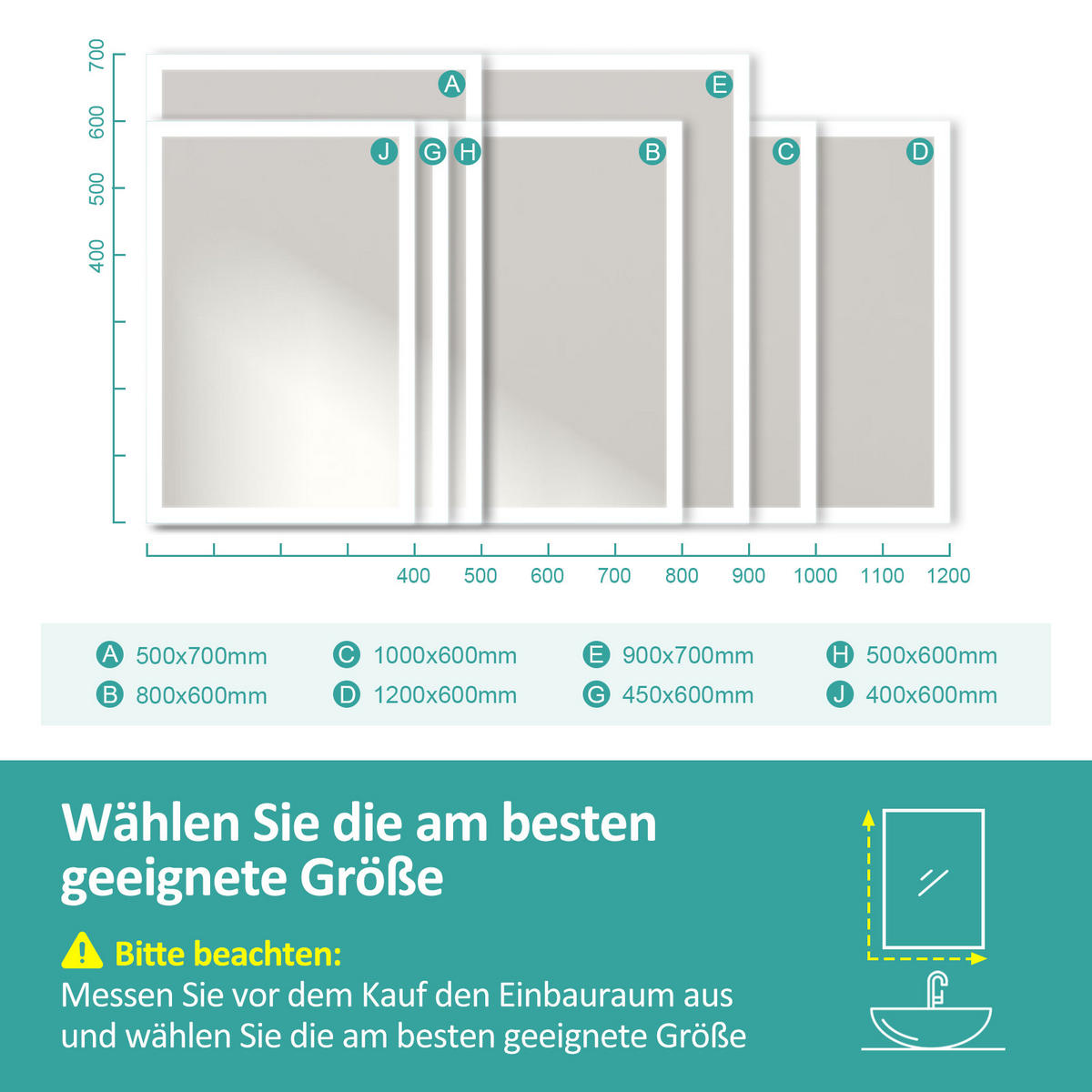 BADSPIEGEL mit Beleuchtung 120/60/3,5 cm - Weiß, Glas (60/3.5/120cm) - EMKE