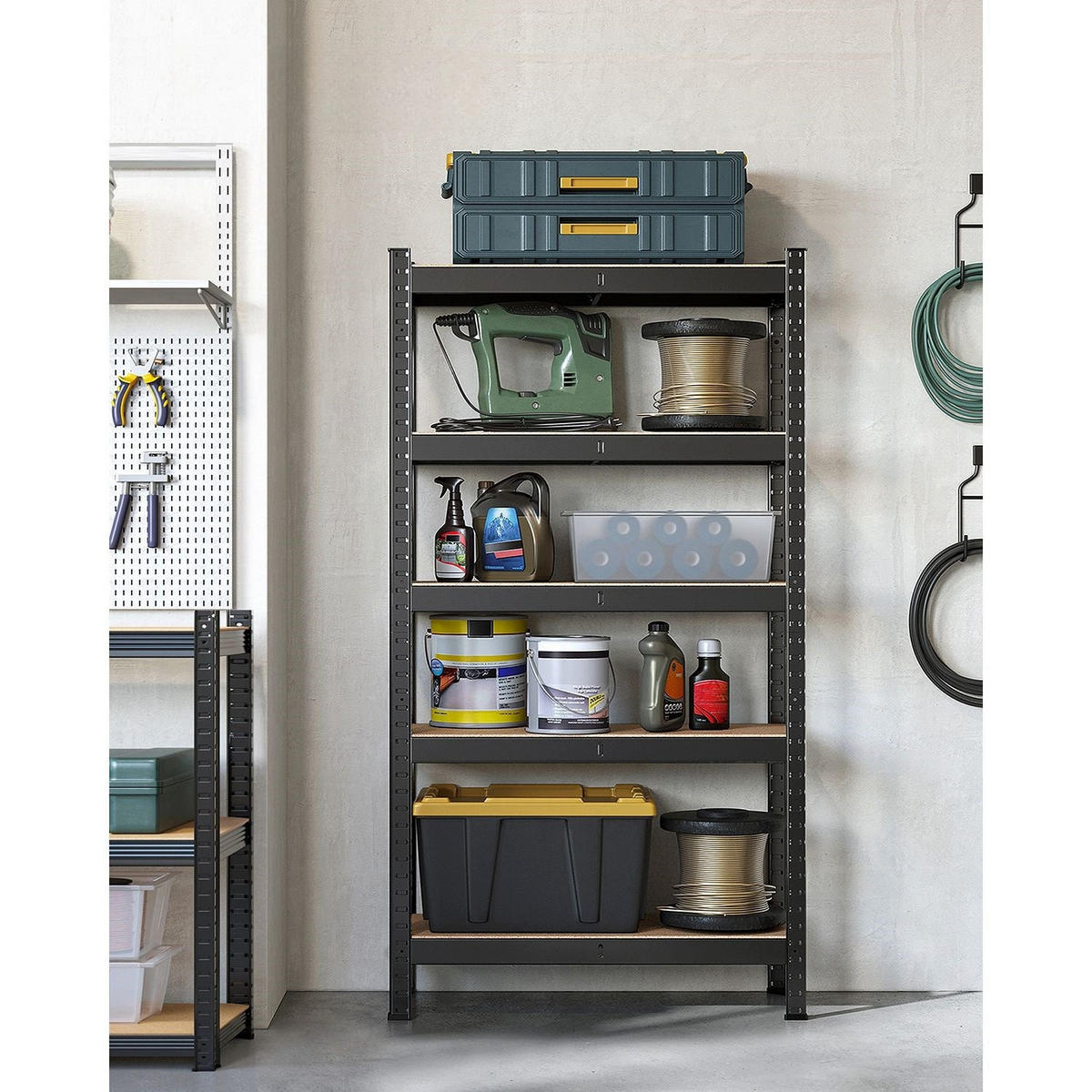 BÜCHERREGAL TEGUCIGALPA - Schwarz, Holzwerkstoff (75/150/30cm) - Hansiro