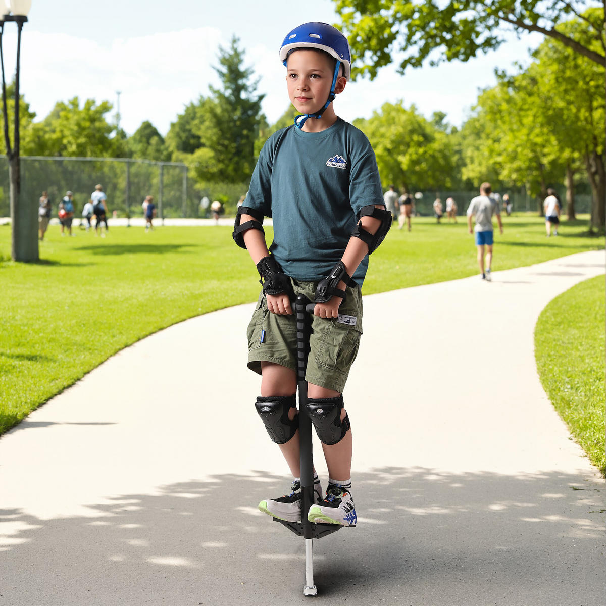 POGO-STICK - Schwarz, Kunststoff/Textil (24/6cm) - Relaxdays