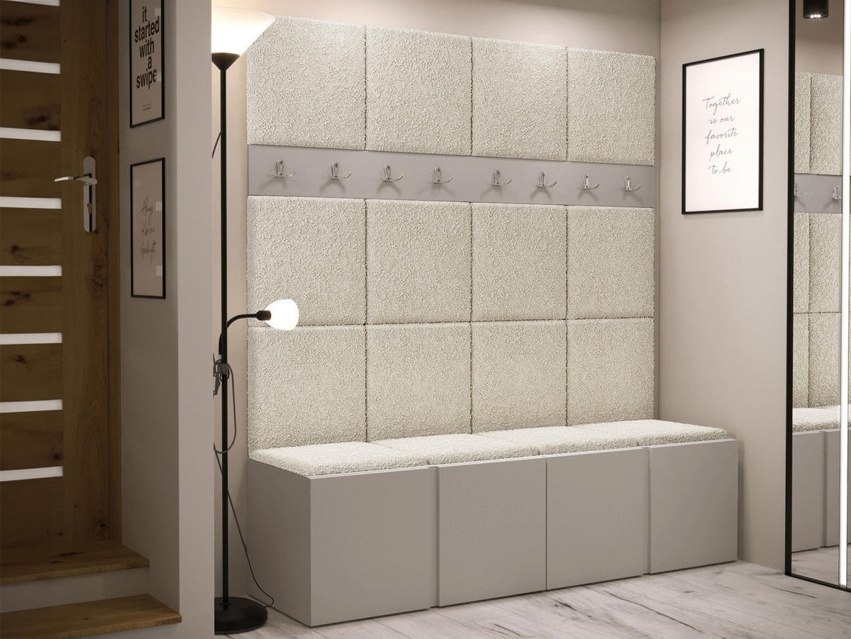 GARDEROBEN-SET Orion V - Kaschmir/Creme, Holzwerkstoff/Kunststoff (168/186/46cm) - MIRJAN24