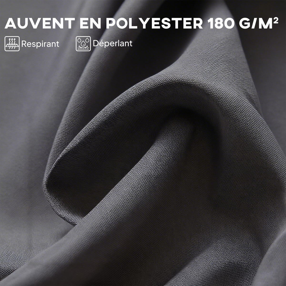 SONNENSCHIRM DE-11404 rechteckig, XXL, mit Kurbel Grau - Grau, Metall (270/460cm) - ComfortXL