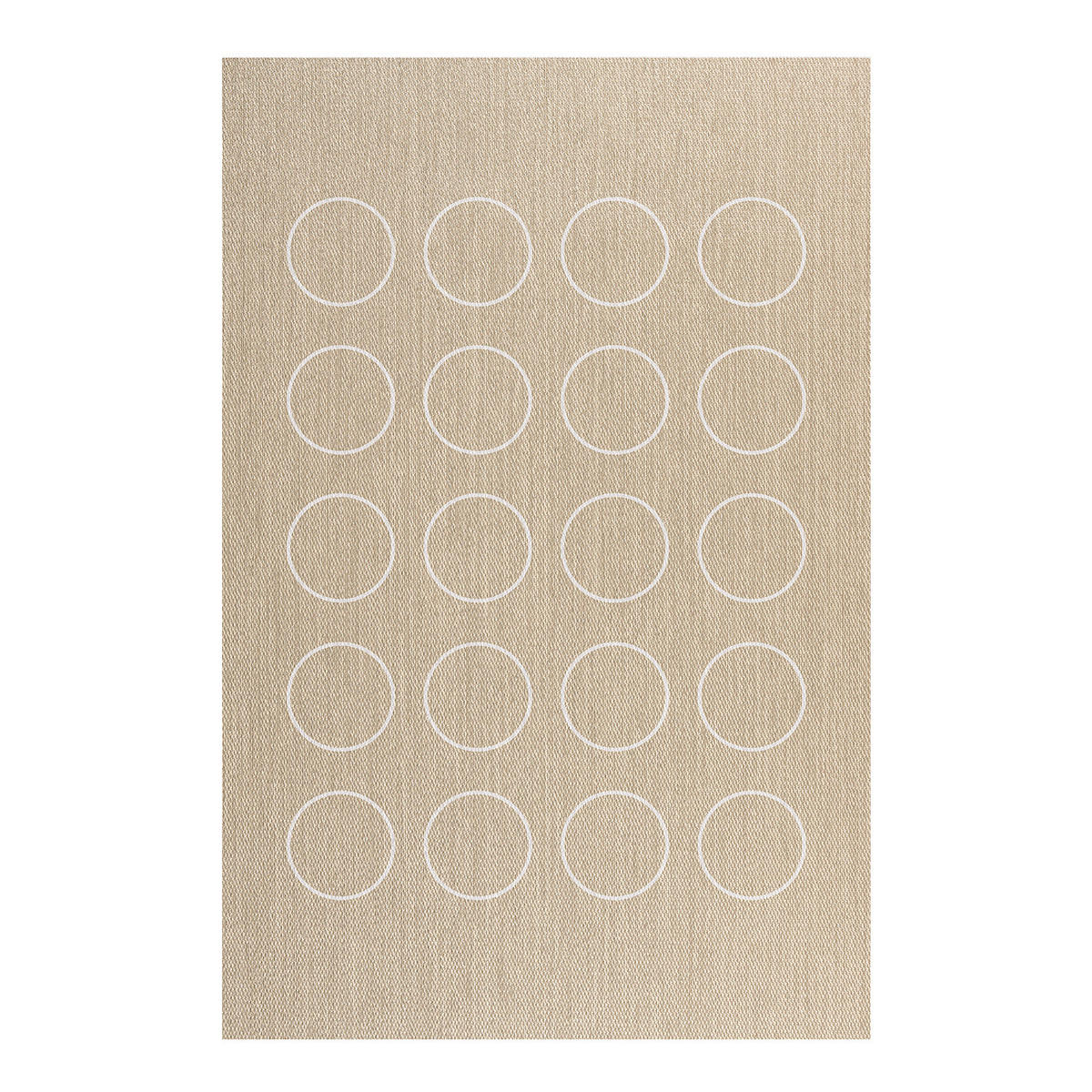 TEPPICH Premium en Vinyle Weiße Kreise 60x200 cm - Cappuccino, Kunststoff (60/200cm) - STORESDECO