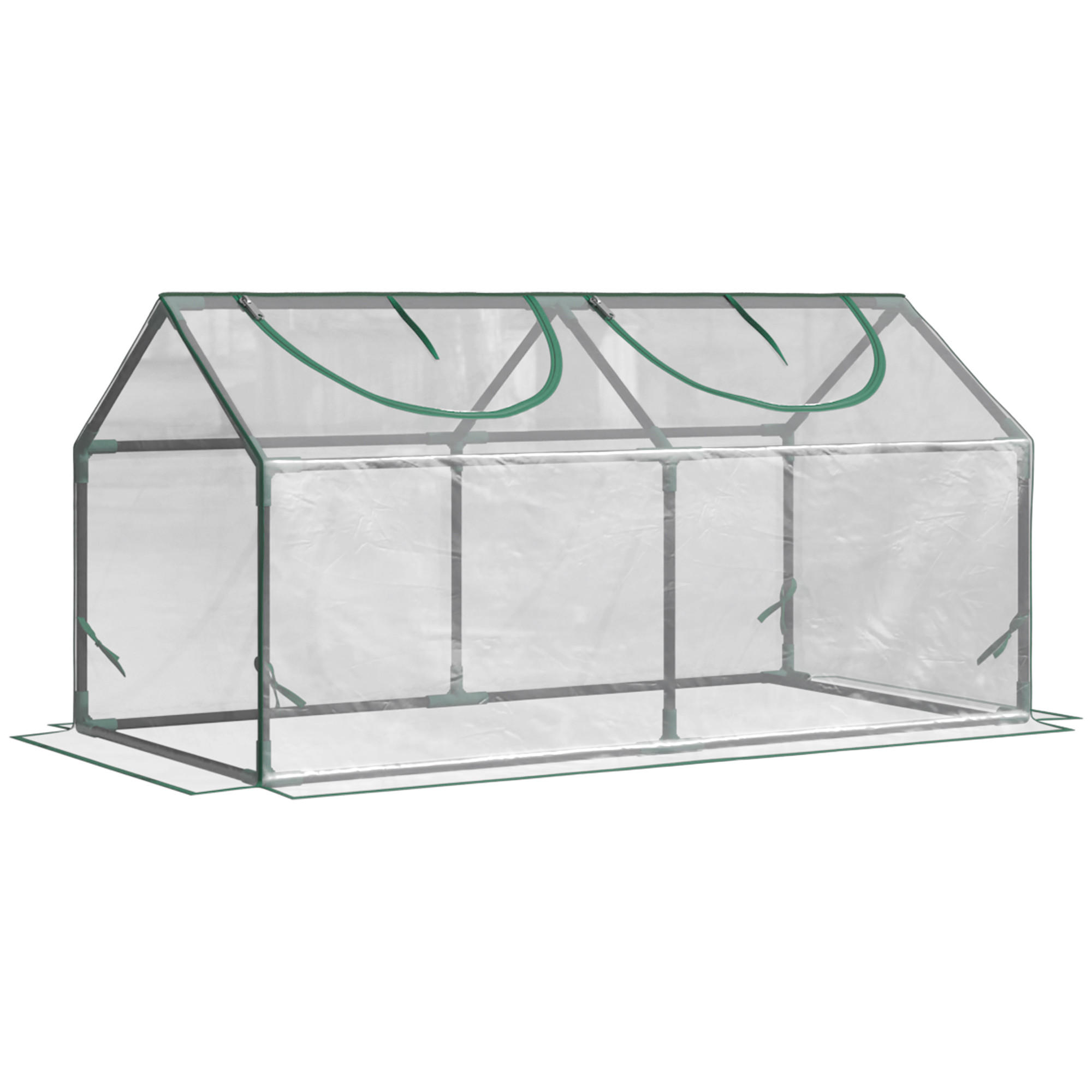 FOLIENGEWÄCHSHAUS, Transparent, PVC, Stahl - Transparent, Kunststoff (60/60/120cm) - Outsunny