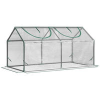 FOLIENGEWÄCHSHAUS, Transparent, PVC, Stahl - Transparent, Kunststoff (60/60/120cm) - Outsunny