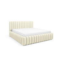 POLSTERBETT BLIVIO 180x200 cm,mit Bettkasten,Lattenrost,Doppelbett,Boxspringbett-Optik-Creme - Creme, Holz (180/200cm) - Furnistar