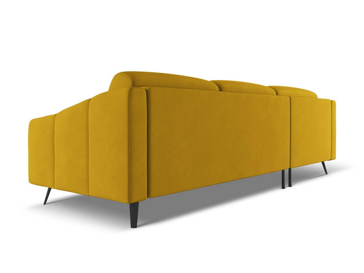 ECKSOFA Links Chenille Stoff Gelb - Currygelb/Gelb, Textil/Metall (160/264cm) - Makamii