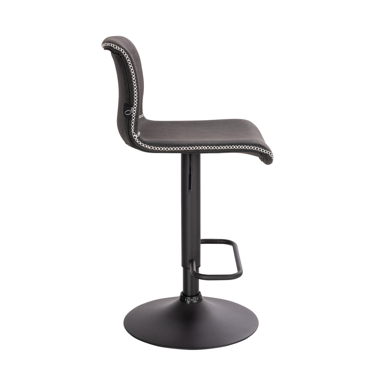 BARHOCKER ALFIE 2er Set Kunstleder Schwarz - Schwarz, Textil (40/107/48cm) - SVITA