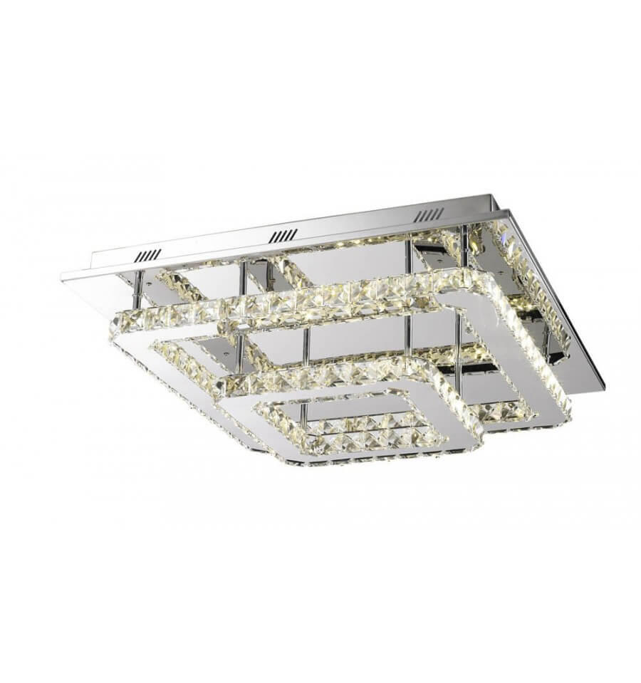 DECKENLEUCHTE Wade, Silber/Chrom, 55cm - Chromfarben, Glas (55/55/18cm) - KOSILUM