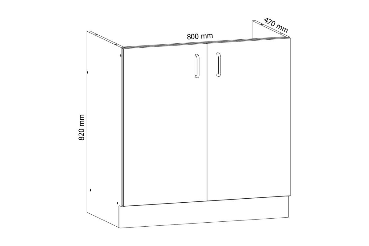 SPÜLENSCHRANK D80Z – Sycylia Milano – Milano / Walnuss - Walnussfarben, Holzwerkstoff (80/82/47cm) - ROYAL24_MARKT