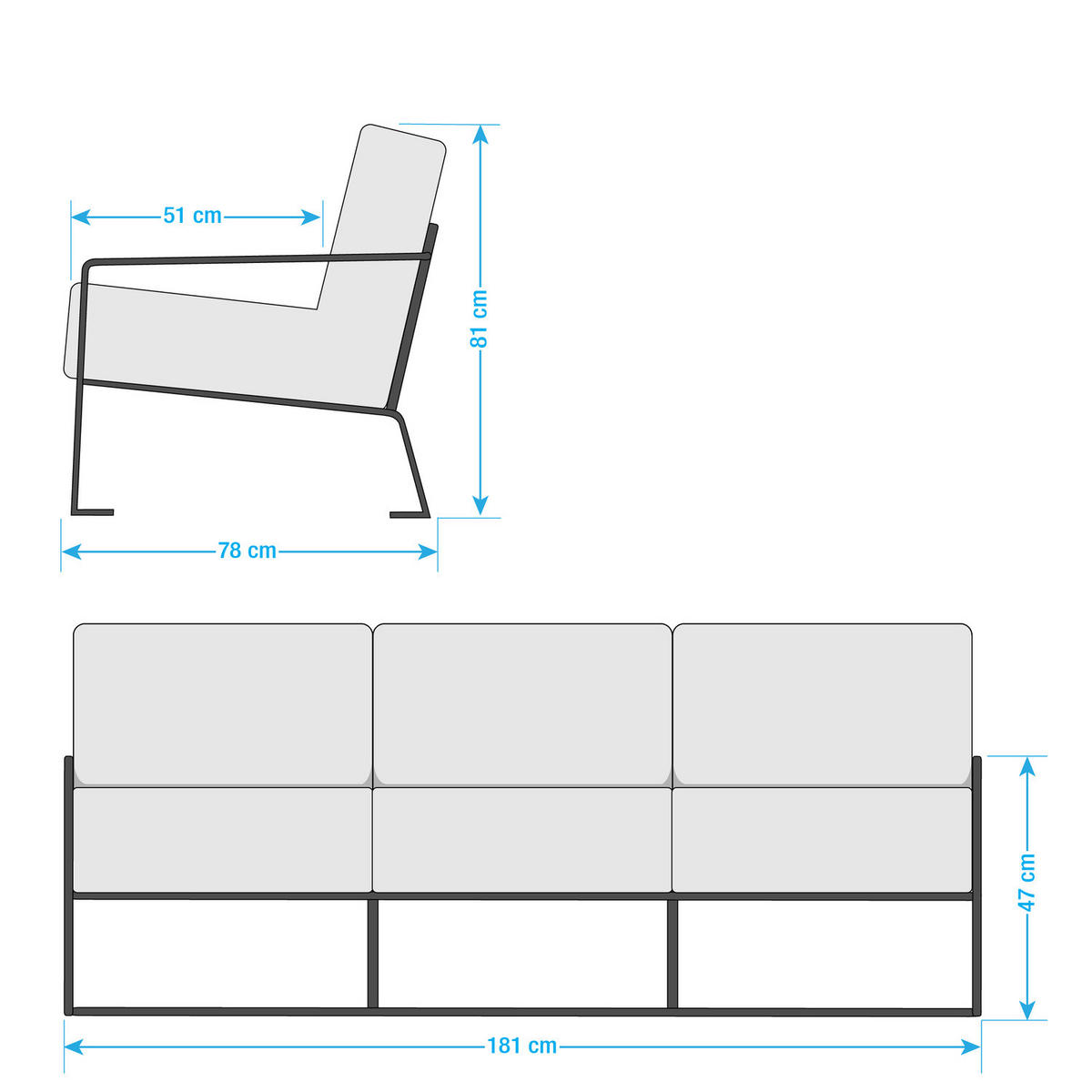3-SITZER SOFA - Antiklederlook - Braun, Textil (181/81/78cm) - home24