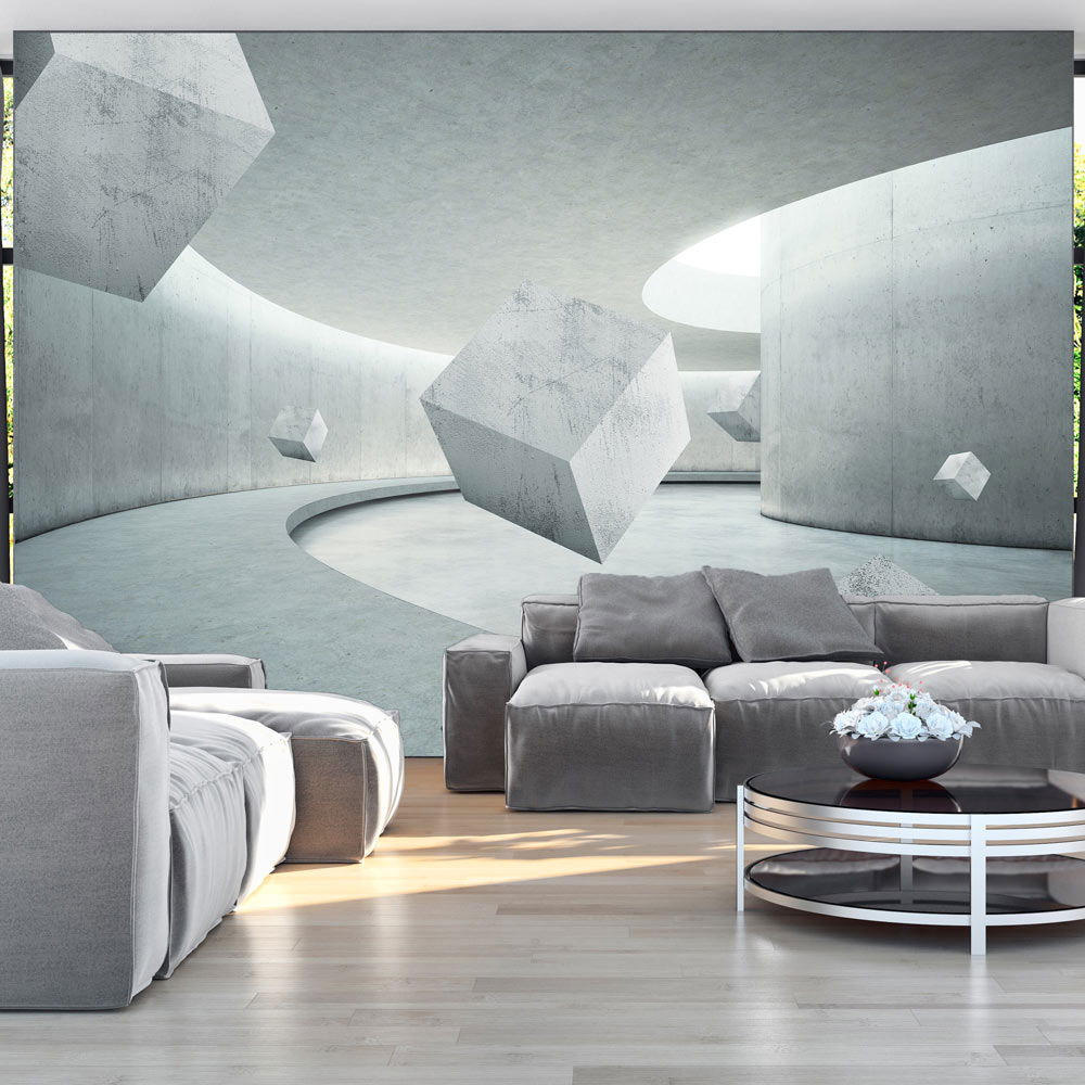 VLIESTAPETE Grau 200/140 cm - Weiß/Grau, Textil (200/1cm) - KUNSTLOFT