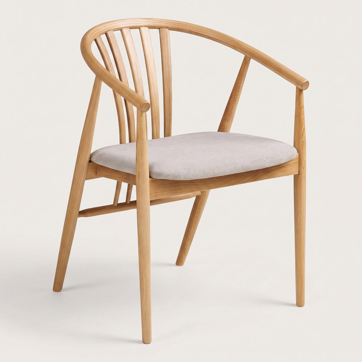 MATSTOL Asti 54 x 57 x 78 cm – ek/sandgrå - Ekfärgad/Grå, Trä/Textil (54/78/57cm) - ebuy24