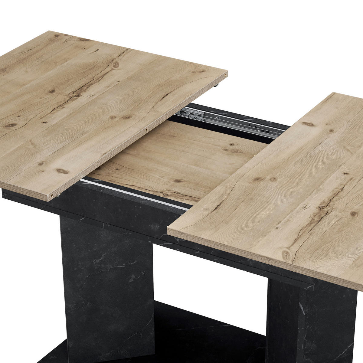 ESSTISCH VIVIAN 120-160/80/76 cm - Anthrazit/Eiche San Remo, Holzwerkstoff (80/120/76cm) - B&D Home