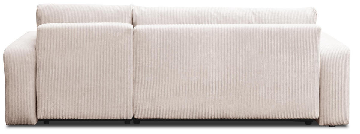 ECKSOFA LUNA mit Schlaffunktion und Bettkasten Cord-Stofff (Schwarz) - Schwarz, Textil (244/142cm) - VENASI MÖBEL