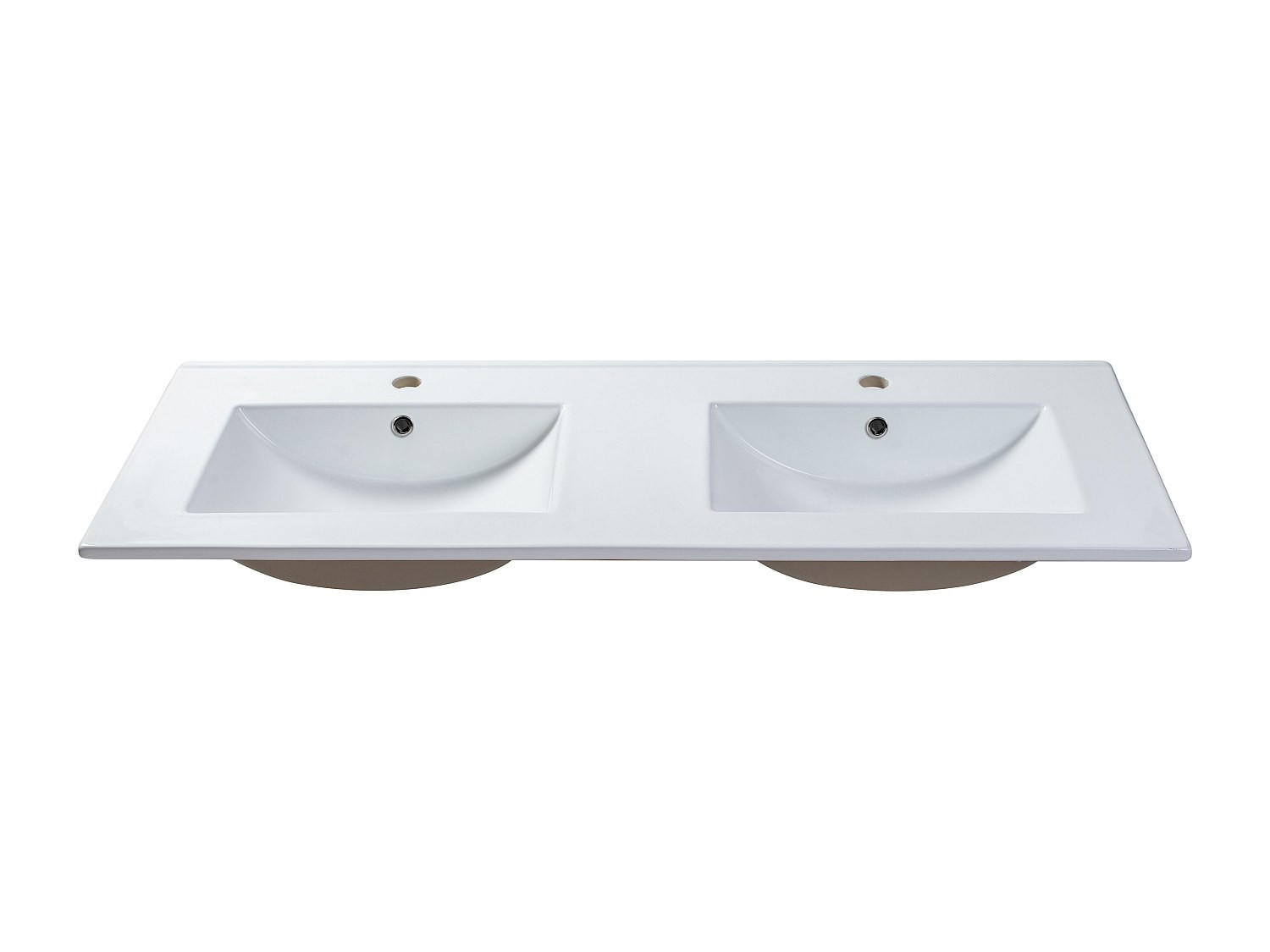 EINBAUWASCHBECKEN - 122 cm x 46.5 cm - Keramik - Weiß - MOTIAC - Weiß, Keramik (122/17/46.5cm) - Vente-Unique