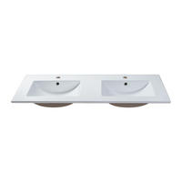 EINBAUWASCHBECKEN - 122 cm x 46.5 cm - Keramik - Weiß - MOTIAC - Weiß, Keramik (122/17/46.5cm) - Vente-Unique