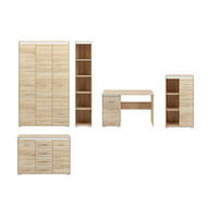 KINDERZIMMER-SET Avo Sonoma Eiche 5-teilig - Braun/Sonoma Eiche, Holz/Holzwerkstoff (469/200/55cm) - Feldmann-Wohnen