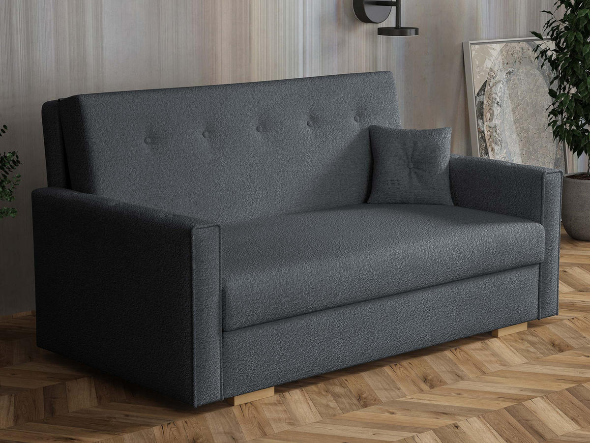 SCHLAFSOFA Viva Sonic III - Dunkelgrau/Schwarz, Holz/Textil (153/85/100cm) - MIRJAN24