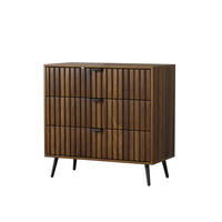 KOMMODE 80/39/78 cm aus MDF mit 3 Schubladen und Metallbeinen Walnuss - Walnussfarben, Holzwerkstoff (80/78/38cm) - Modenvie