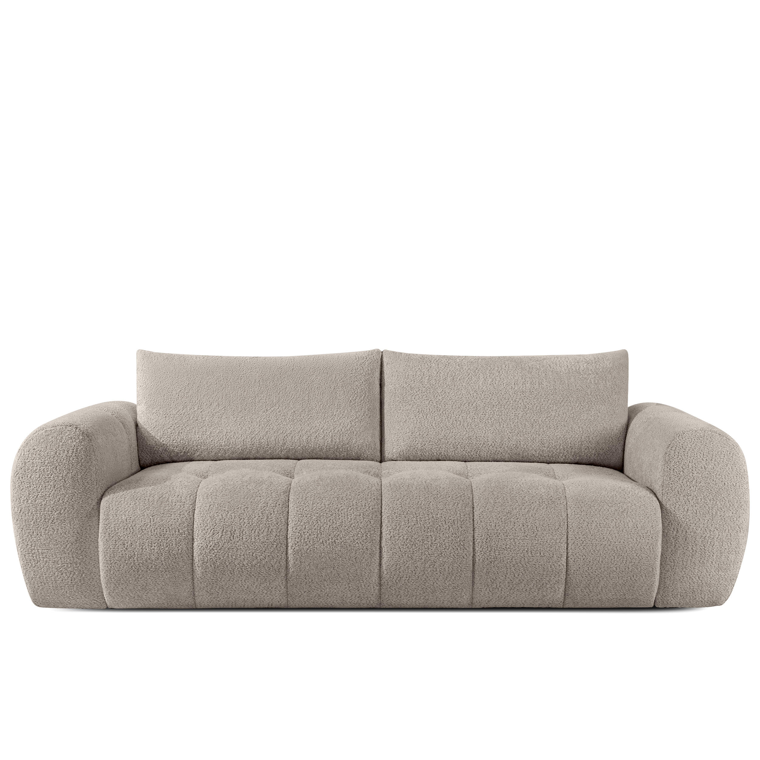 EINZELSOFA LIRA, Grau, Bouclé - Grau, Holz/Holzwerkstoff (256/84/112cm) - KONSIMO®
