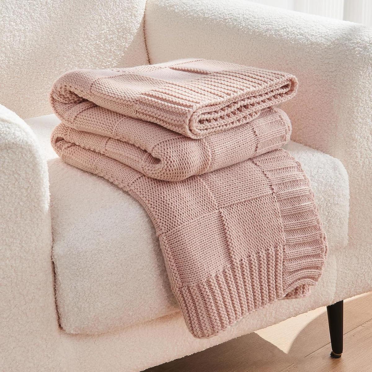 STRICKDECKE – 130 x 160 cm – Pink - Pink, Textil (130/160cm)