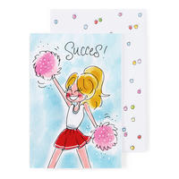 GRUSSKARTE Viel Erfolg - Cheerleader in Bunt - 17 x 11,5cm - Multicolor, Papier (11.5/0.2cm) - Blond Amsterdam