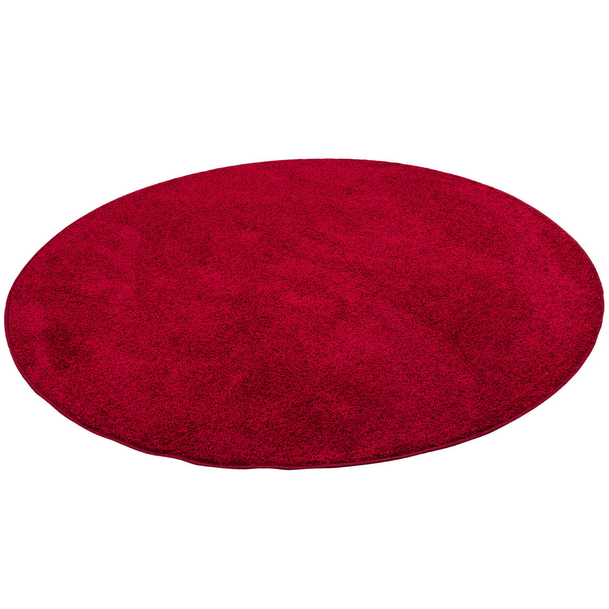 HOCHFLOR VELOURS TEPPICH COTTAGE RUND - Rot, Textil (133/133cm) - Snapstyle