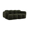 2-SITZER SOFA Chenille Stoff Grün - Dunkelgrün/Schwarz, Holzwerkstoff/Kunststoff (210/72/115cm) - Makamii
