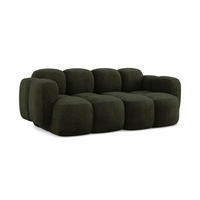 2-SITZER SOFA Chenille Stoff Grün - Dunkelgrün/Schwarz, Holzwerkstoff/Kunststoff (210/72/115cm) - Makamii