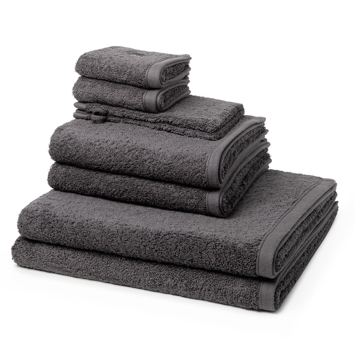 FROTTIERSET Vita 8-teilig - Dunkelgrau, Textil (50/100cm) - Ross