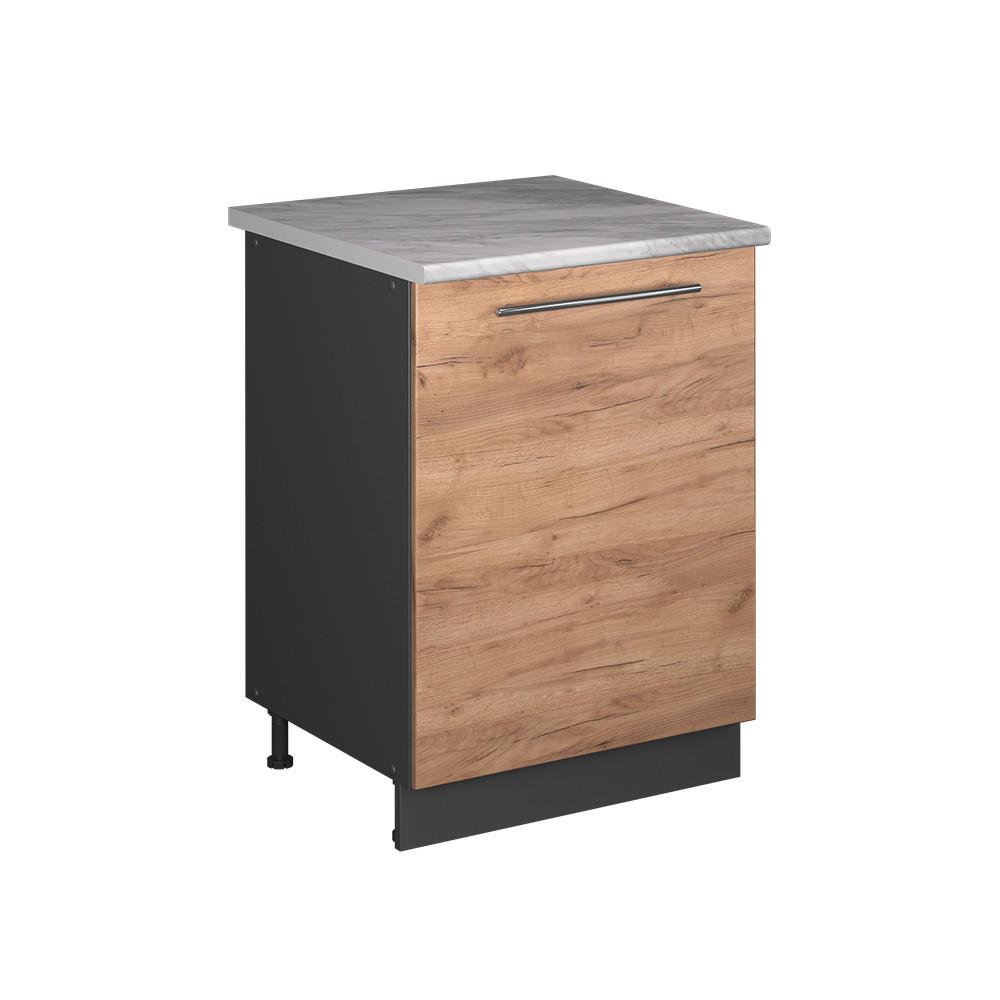 DISKBÄNKSSKÅP Fame-Line, Goldkraft ek/antracit, 60 cm Honungsek, Antracit 82/60/60 cm