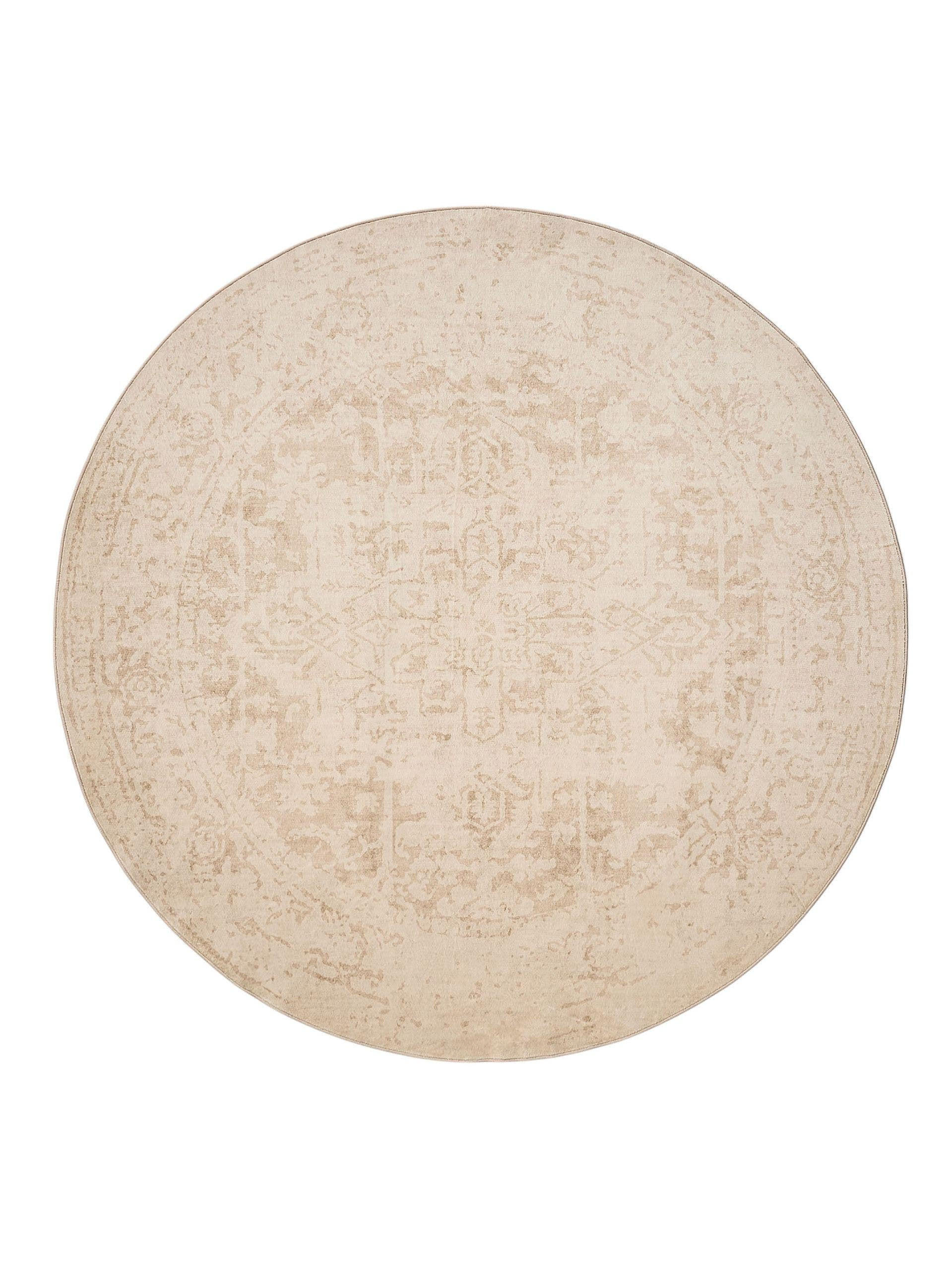 VINTAGE-TEPPICH Miray waschbar ø 160 cm rund - Beige, Kunststoff (160/160cm) - benuta Nest