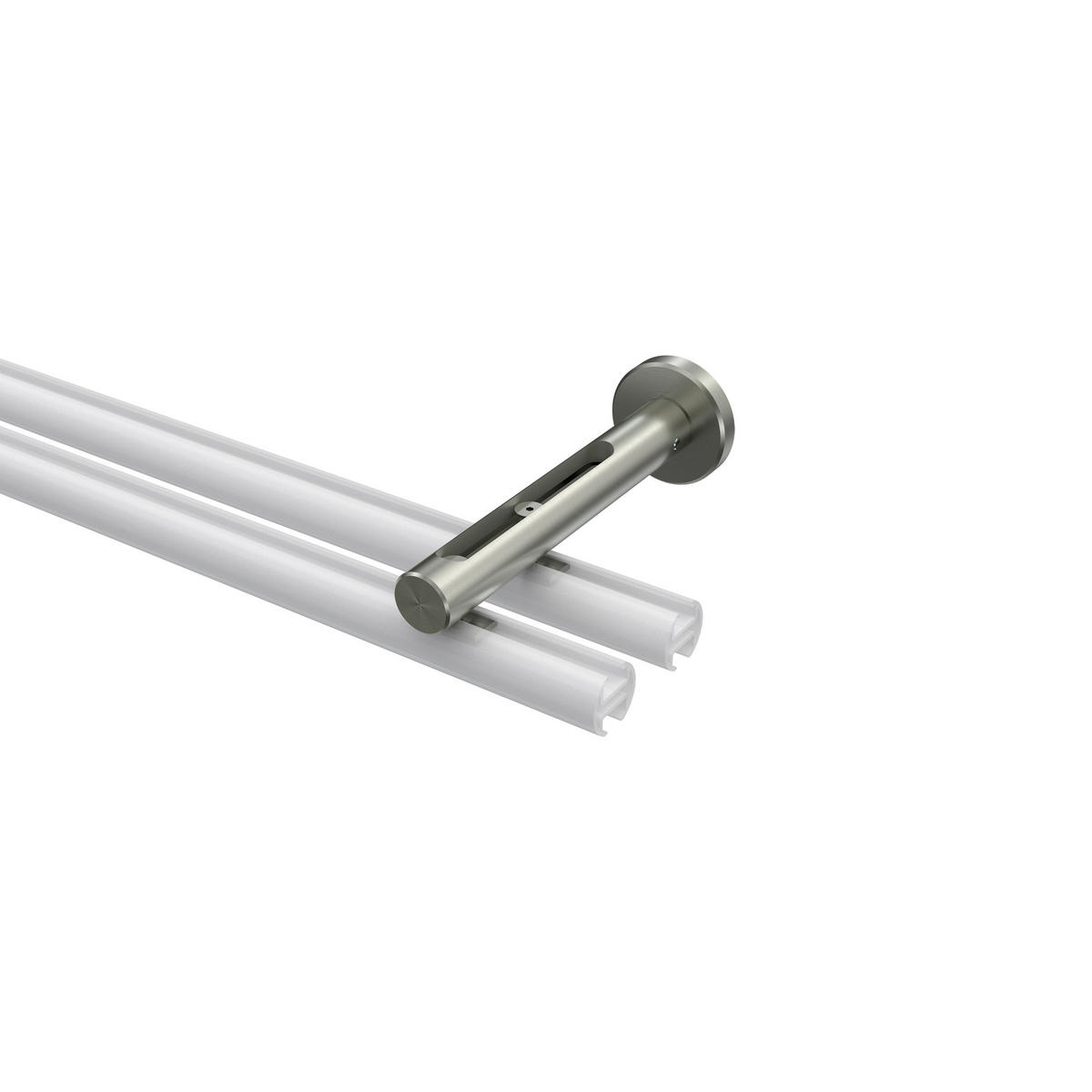 TRÄGER FÜR GARDINENSTANGEN INNENLAUF 20 mm Ø, Siteno Langloch 1 bis 3-läufig, Edelstahl-Optik - Edelstahlfarben, Metall (13/4/4cm) - INTERDECO