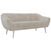 TROJMIESTNA POHOVKA PIRS 3 - Béžová Manšester - Biele nohy - biela/krémová, kompozitné drevo/textil (180/75/74cm) - MKS