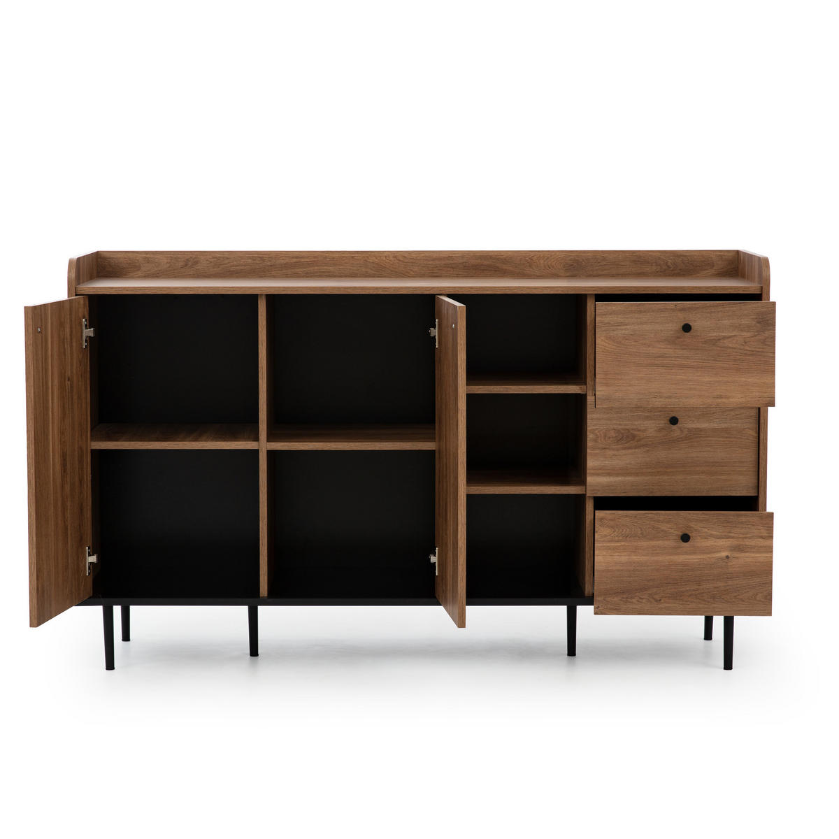 KOMMODE Vasilia mit 2 Türen und 3 Schubladen, Brandy Castello - Eichefarben, Holzwerkstoff (150/90/45cm) - Beautysofa