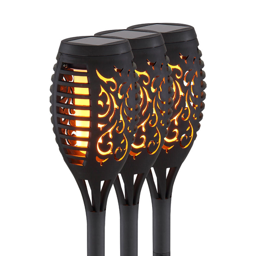 LED AUSSENLEUCHTE Solar-Steckleuchte Schwarz - Schwarz, Kunststoff (7.5/7.5/49.5cm) - Globo Lighting